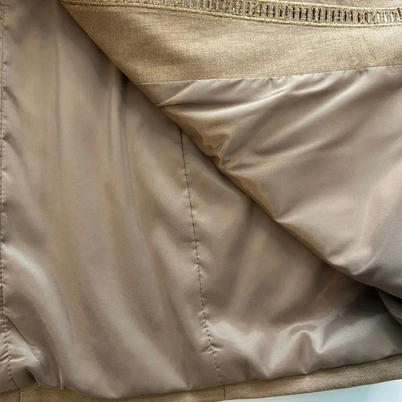 Bloomingdale’s  NWT cocoa brown linen blend one button lined blazer size 8 - Picture 11 of 13